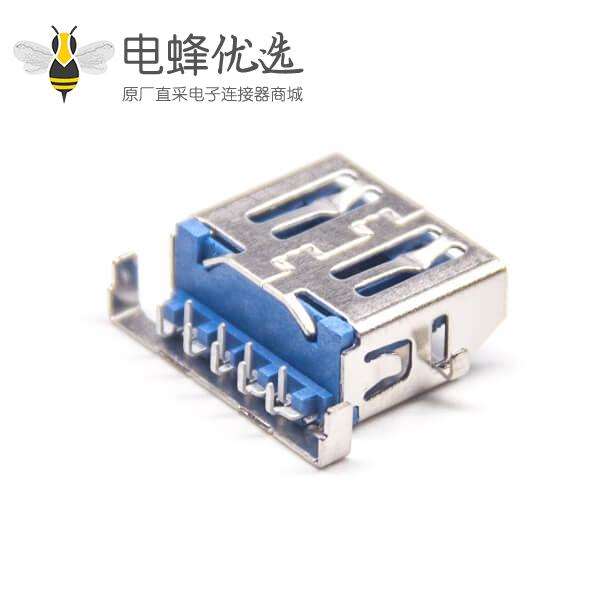 USB3.0pcb接头母座USB90度前5后43.0 USB接头