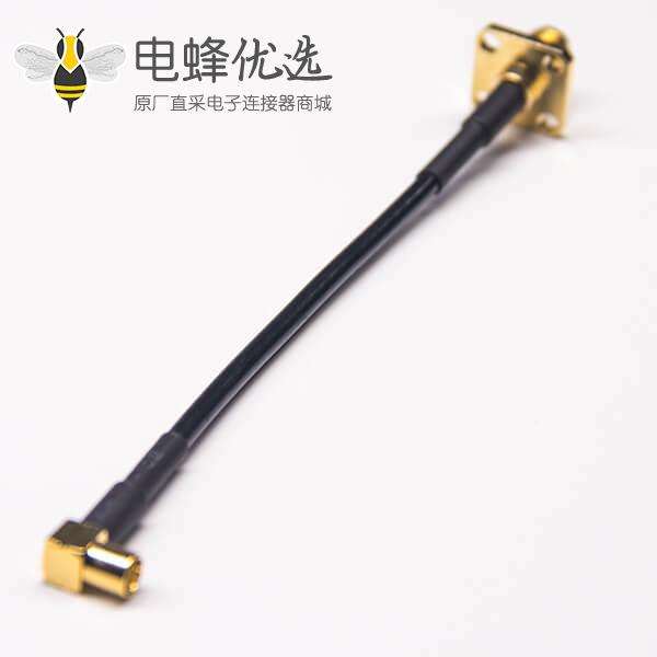 sma法兰接头母头转mcx母头90度镀金