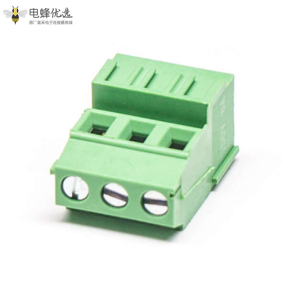 绿色接线端子3芯直式接PCB板螺钉式