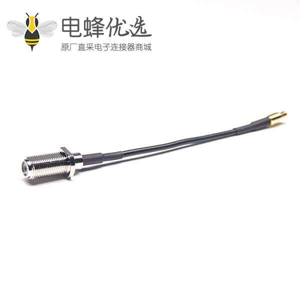 MCX接头接线公头直式转F型母头直式接RG174线