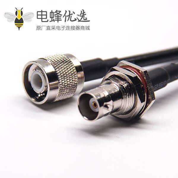 BNC接头前锁板防水直式母头转TNC直式公头接RG223 RG58线