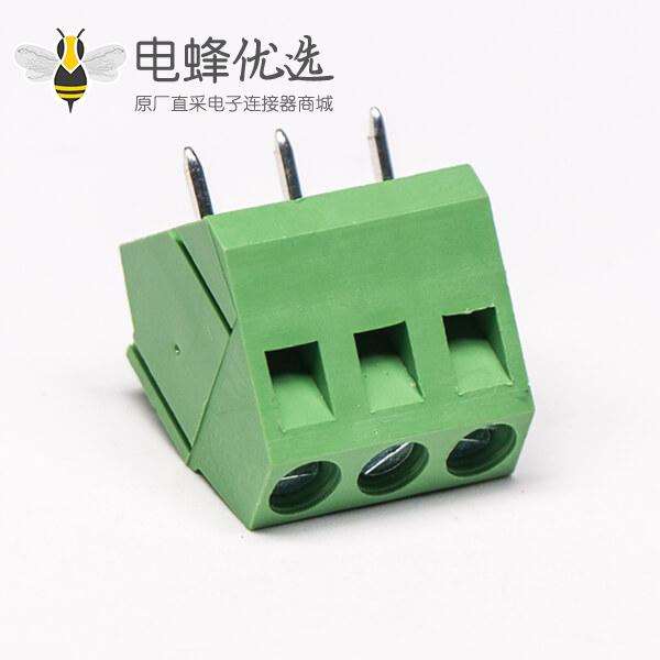 接线端子PCB 2芯直式绿色螺钉式端子连接器
