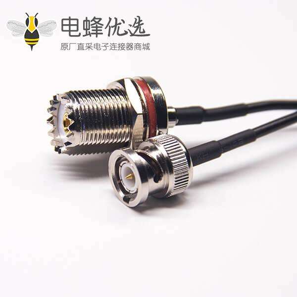 UHF母头防水穿墙射频线rg174接bnc直式公头