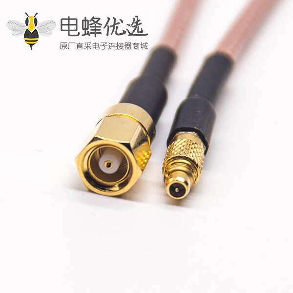 MMCX接口直式公头转SMC直式母头同轴线缆接RG316