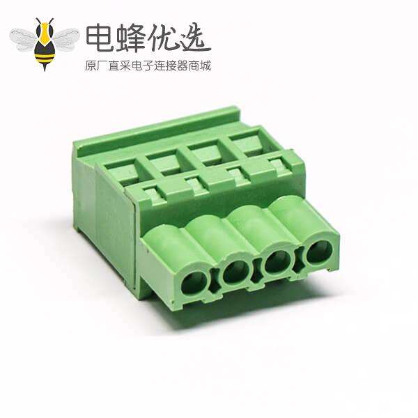 插拔接线端子直式带4个螺钉式的插拔式接线端子绿色
