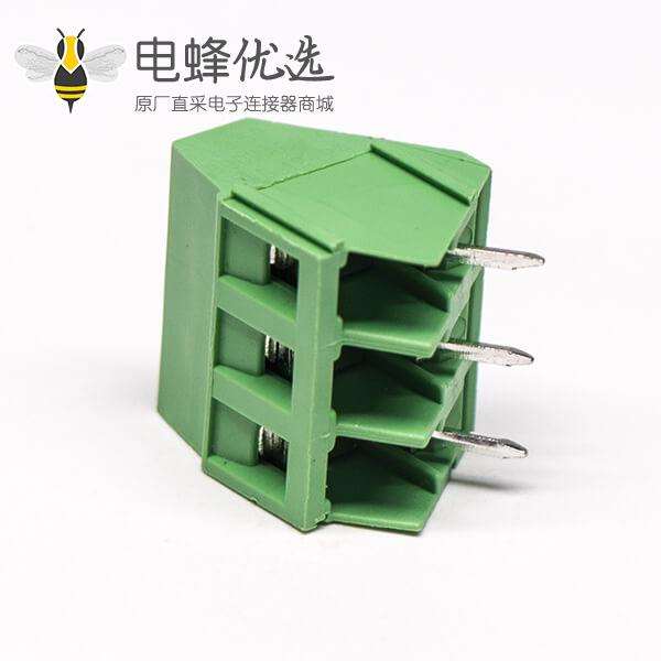接线端子PCB 2芯直式绿色螺钉式端子连接器