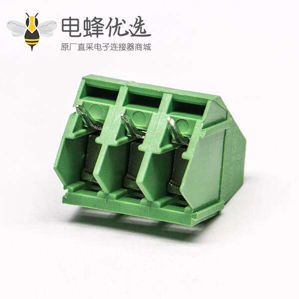 接线端子PCB 2芯直式绿色螺钉式端子连接器