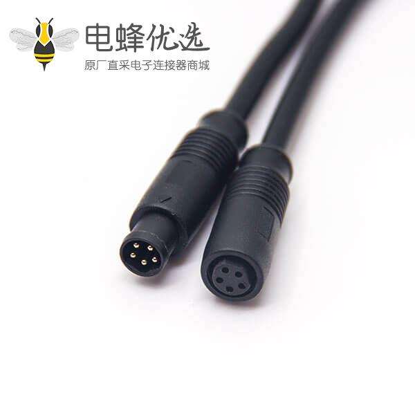 m8直通快插接头电缆5芯公转母