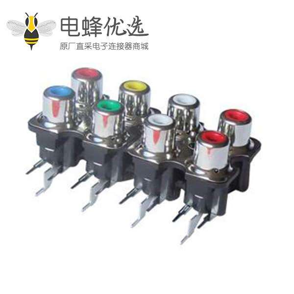 双排8孔位RCA接口音频莲花座