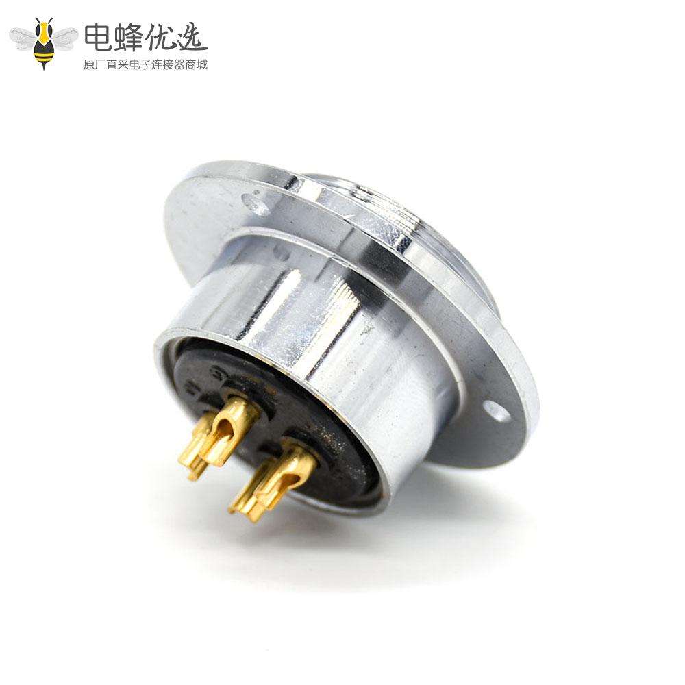 4芯航空插座GX30反装母头圆盘法兰安装接线连接器