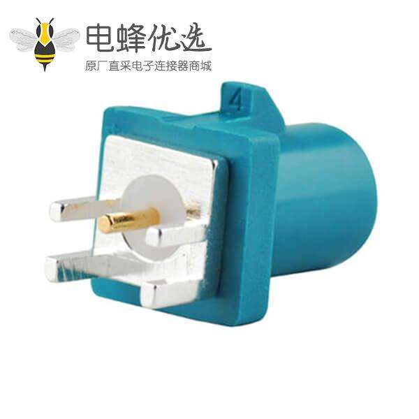 Fakra 公头RF系列Z型水蓝色公头插孔PCB板安装