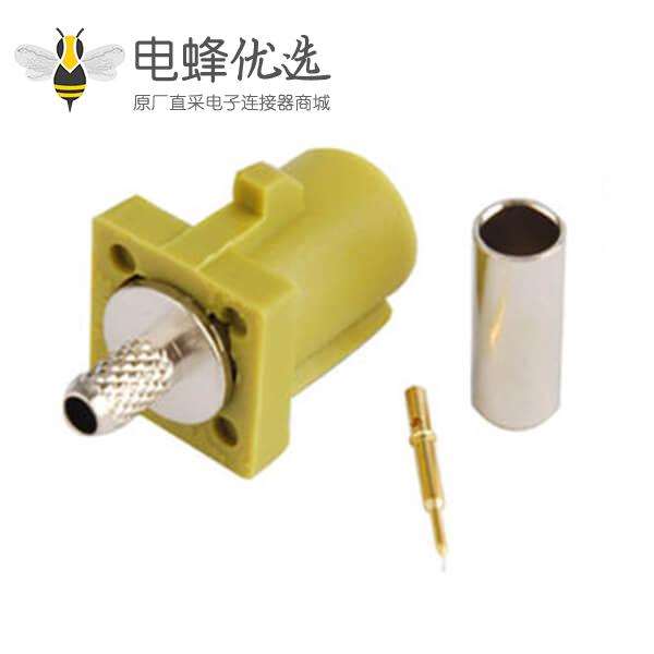 Fakra连接头直式K型咖喱色公头汽车天狼星XM收音机用连接器焊接接线RG316 RG174