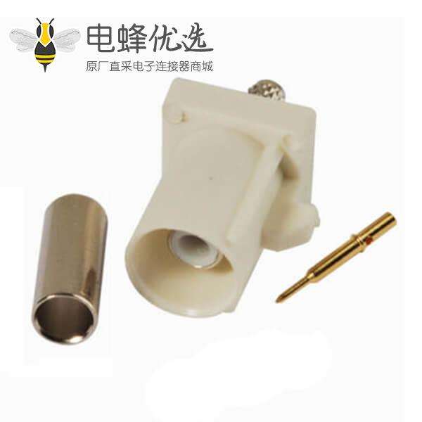 车载Fakra B公头白色压接连接器用于RG316 RG174