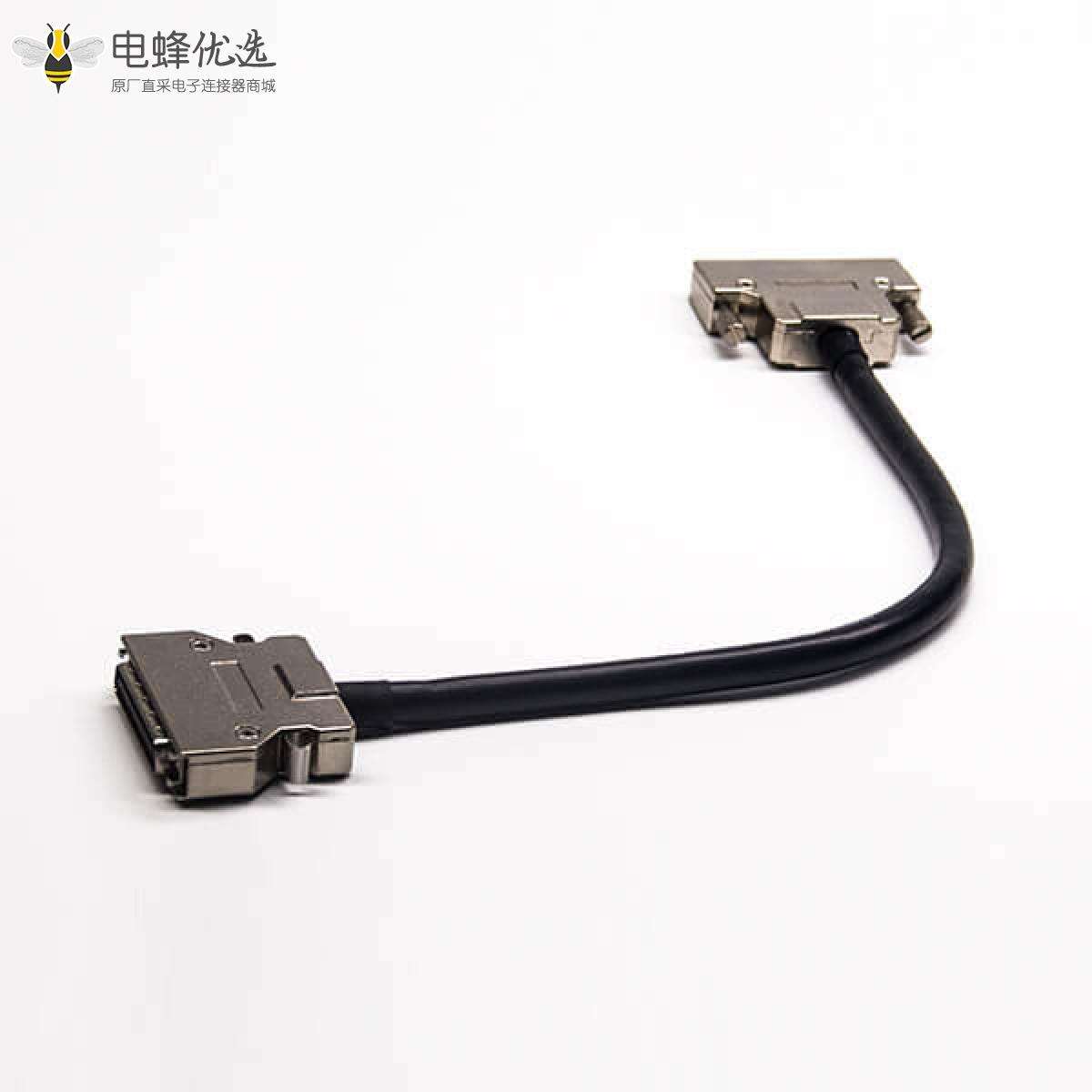 SCSI50线HPDB公头转母头螺丝锁直式接线连接器1米