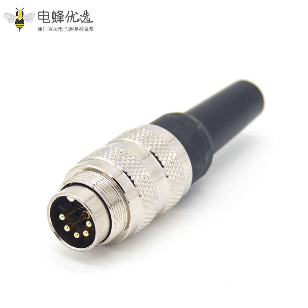 对接电缆 M16 5芯直式接线公插头