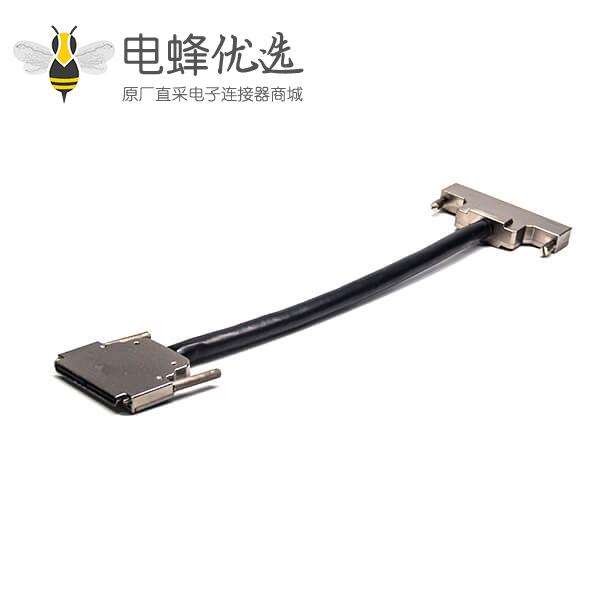 SCSI 100P连接器HPDB公转母直式插头插座螺丝锁电缆1米