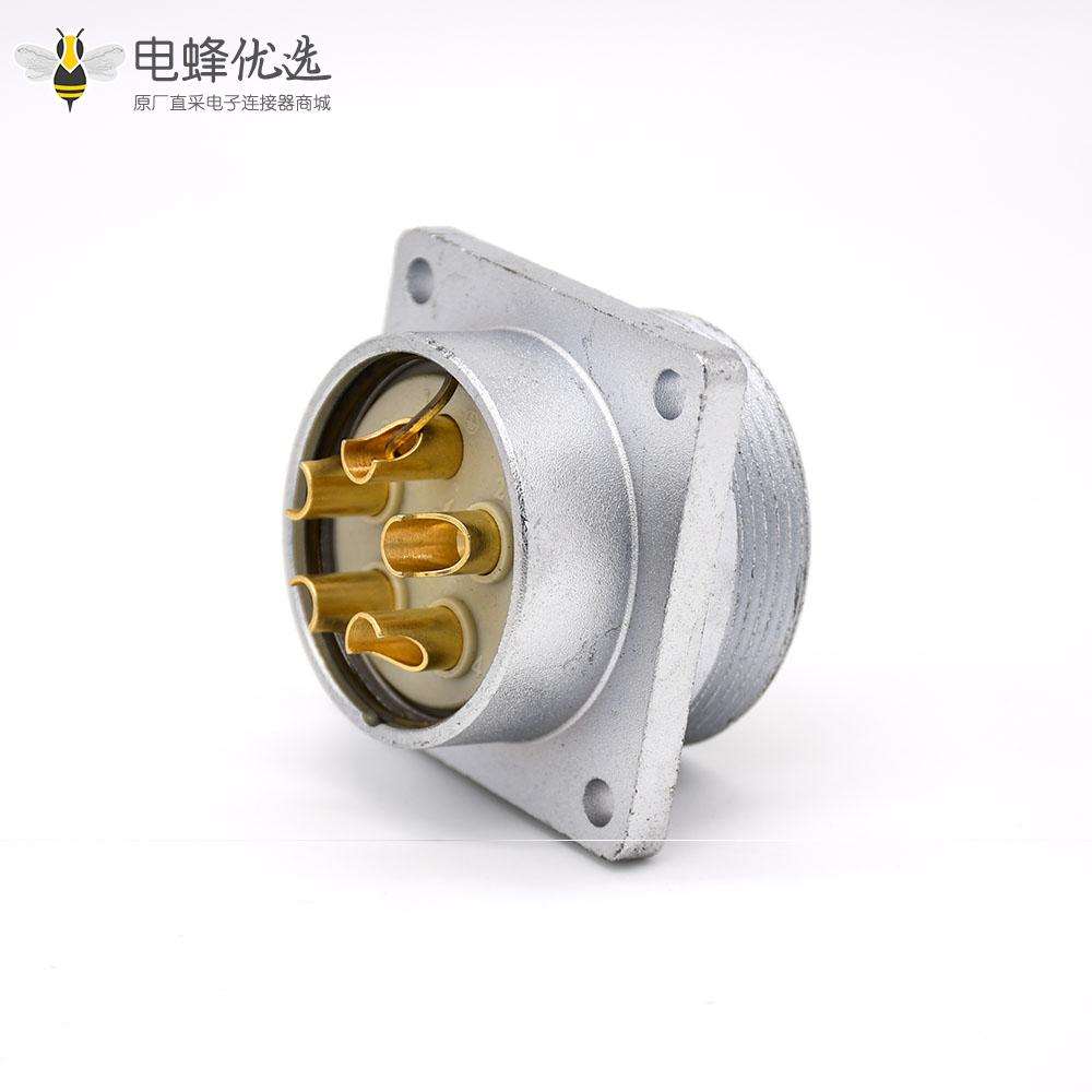 插座母头P48 5芯直式方型法兰连接器