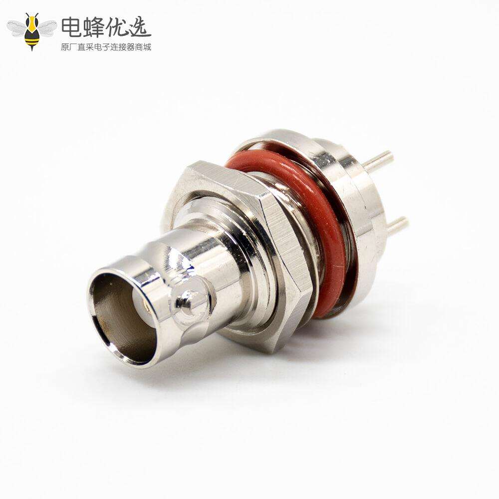 BNC接头防水母头直式标准75&Omega;PCB板安装插孔镀镍连接器