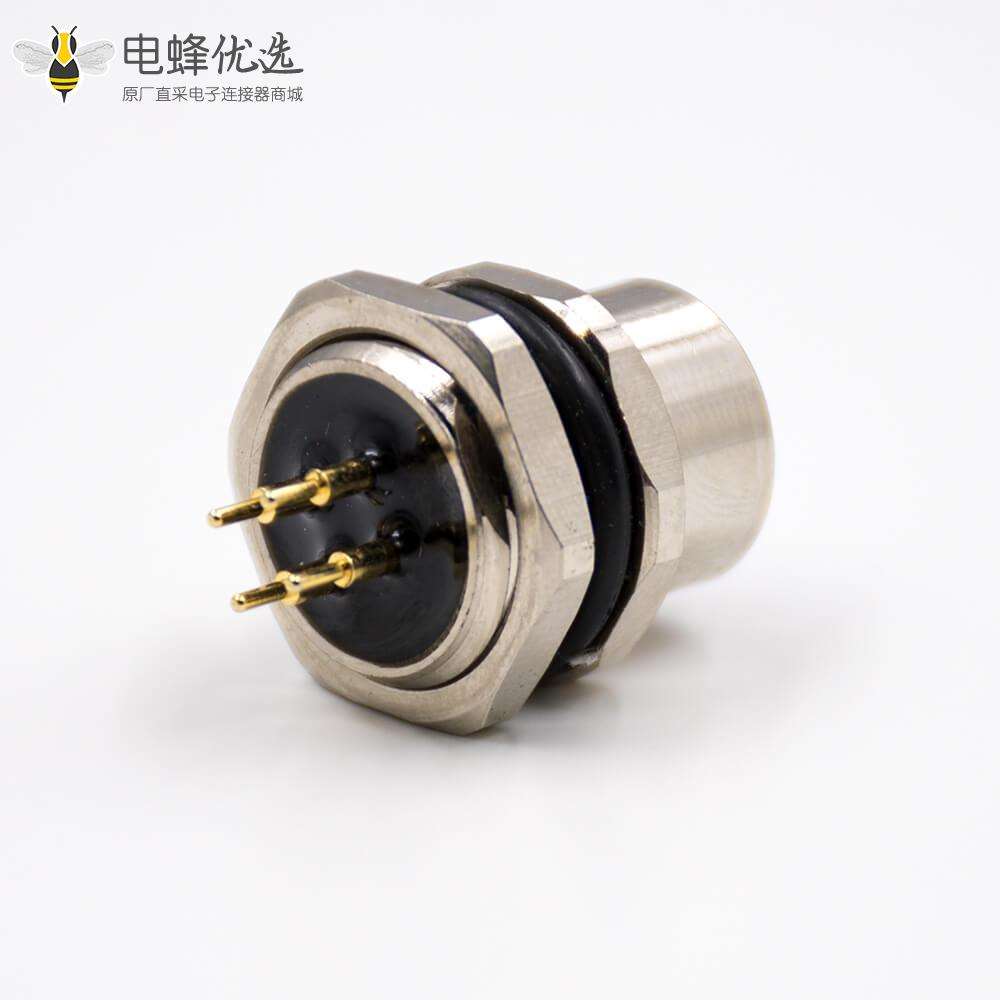 M124芯d型编码板端插座180&deg;母头接PCB板连接器