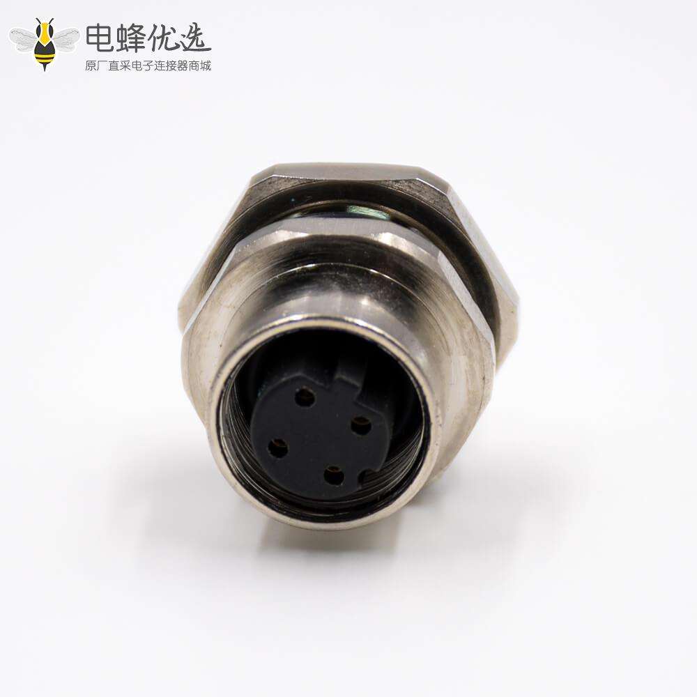 M124芯d型编码板端插座180&deg;母头接PCB板连接器