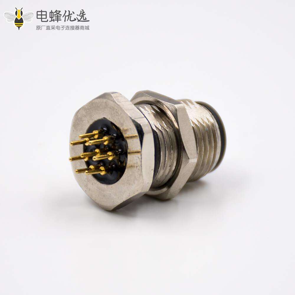 M128芯公头连接器板端插座A扣180&deg;接PCB板传感器