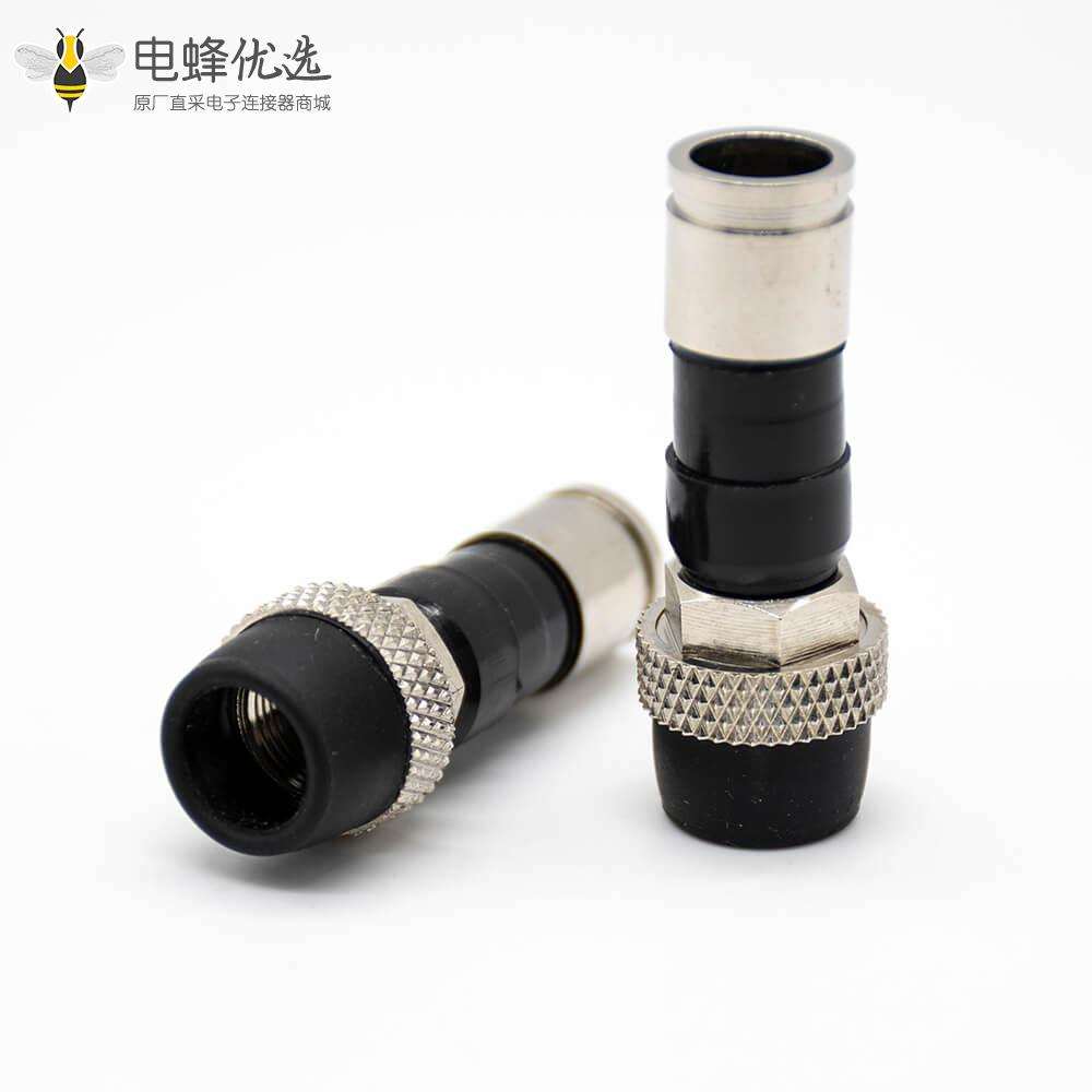 f头同轴连接器公头直式标准75&Omega;接线压缩防尘接RG6