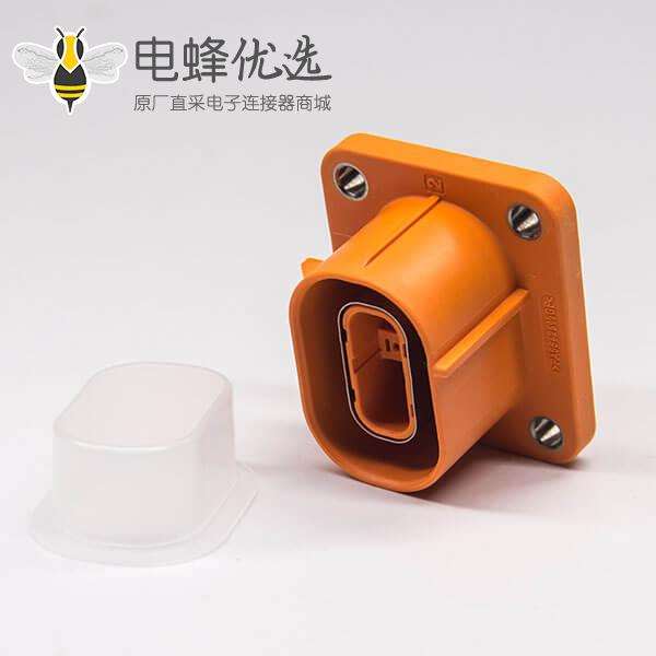 电动汽车高压连接器塑料插座2芯直式电流150A高压互锁