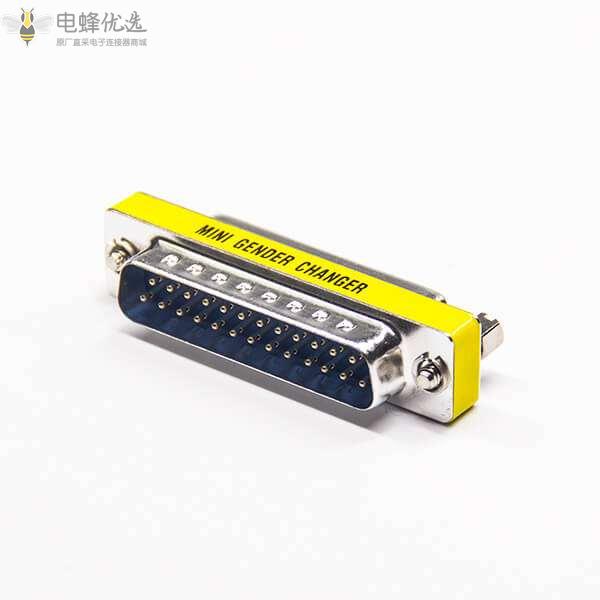D-Sub 转接头180&deg;公转母标准型25芯金属转接头