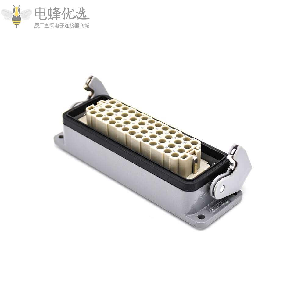 工业重载连接器斜出口开孔安装H24B外壳不带针公头公母对接PG21