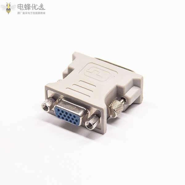 DVI接头24+5芯公头转高密度D-Sub15芯母头180&deg;