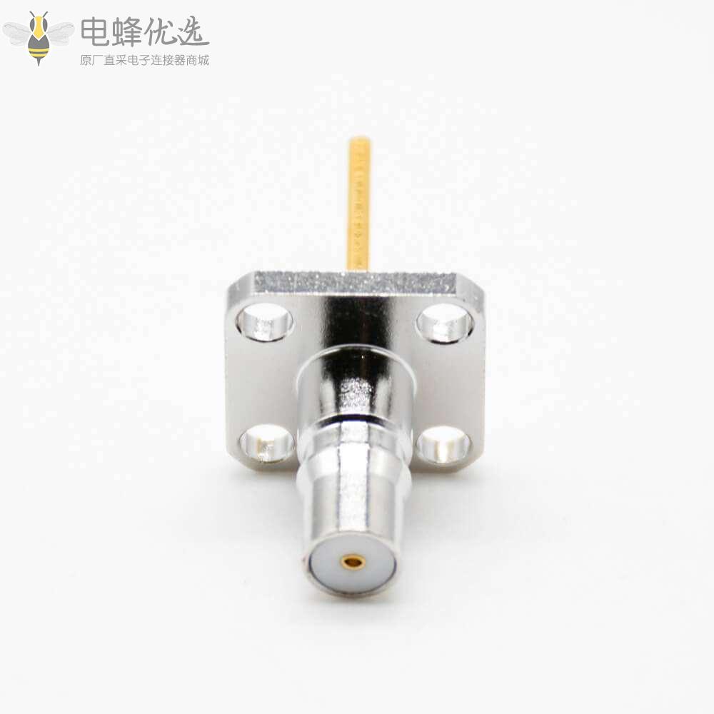 qma接头面板安装4孔法兰镀镍母头标准RF连接器