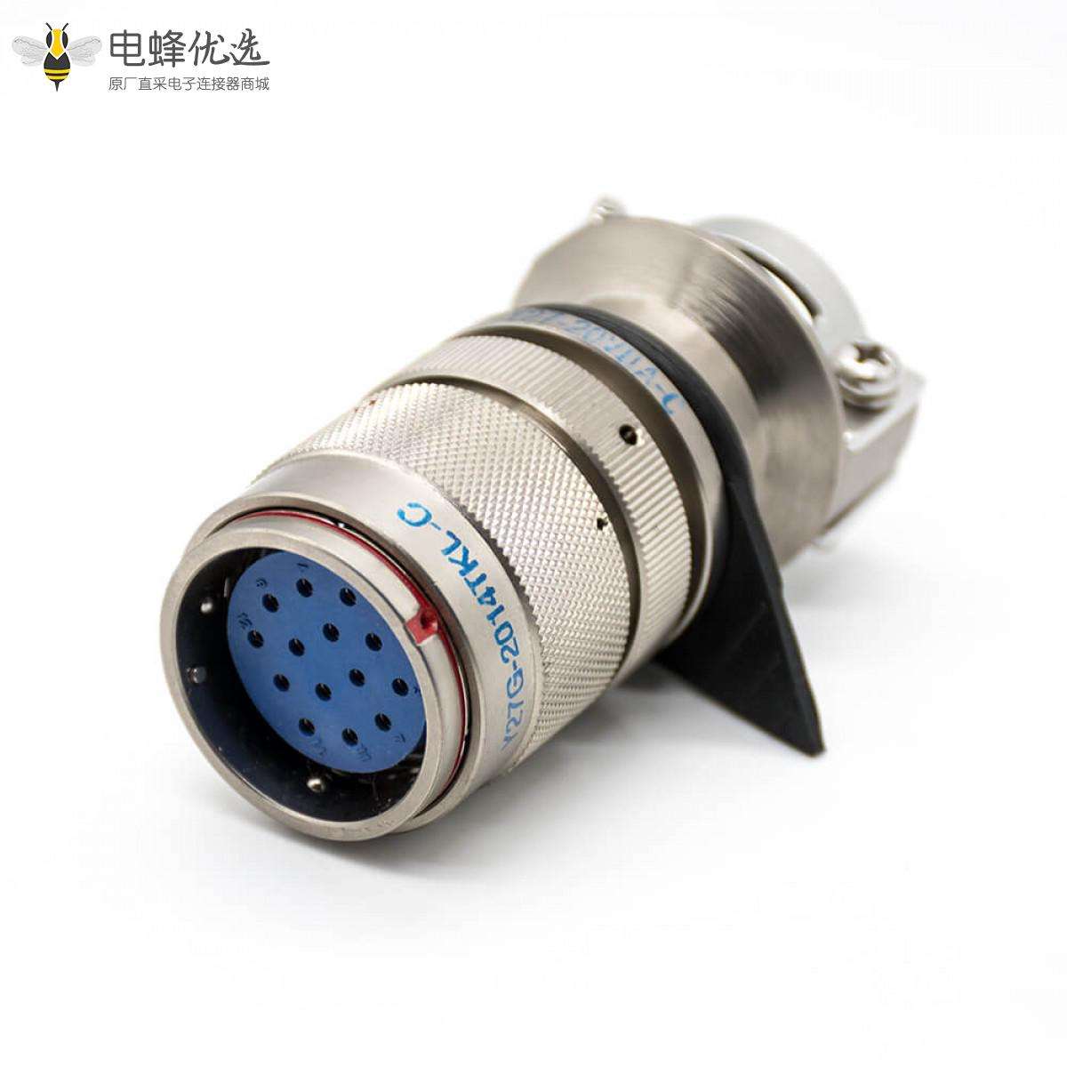 Y27G插头20壳体号母头14芯直式工防黄铜夹线板式卡口连接接线焊杯连接器