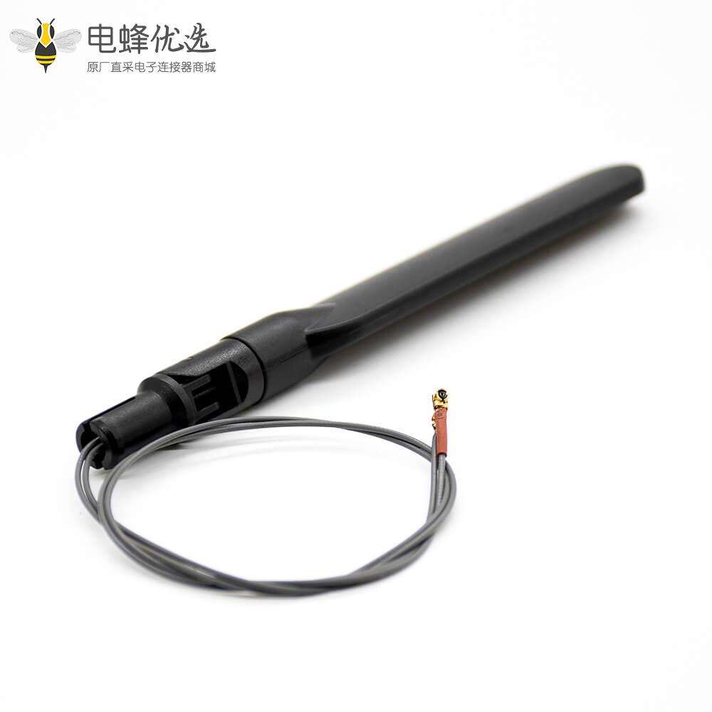 315433MHZ橡胶天线1.13mmufl电缆连接器母头接线增益2.5dBi