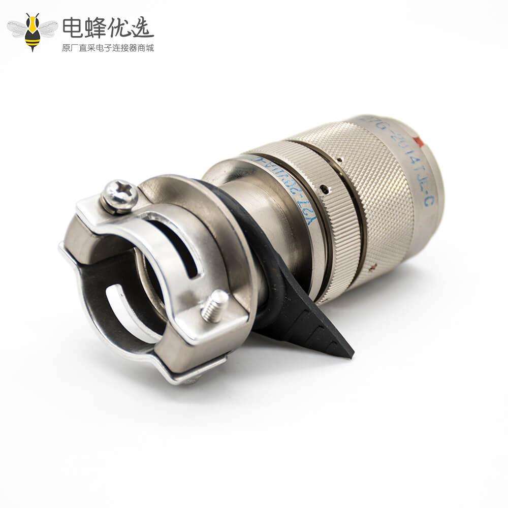 Y27G系列电连接器20壳体号14芯公插头工防黄铜直式卡口连接焊杯