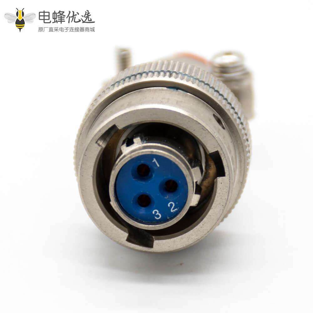 3芯航空插头母卡口连接接线焊接直式XCE连接器14壳体化学镀镍