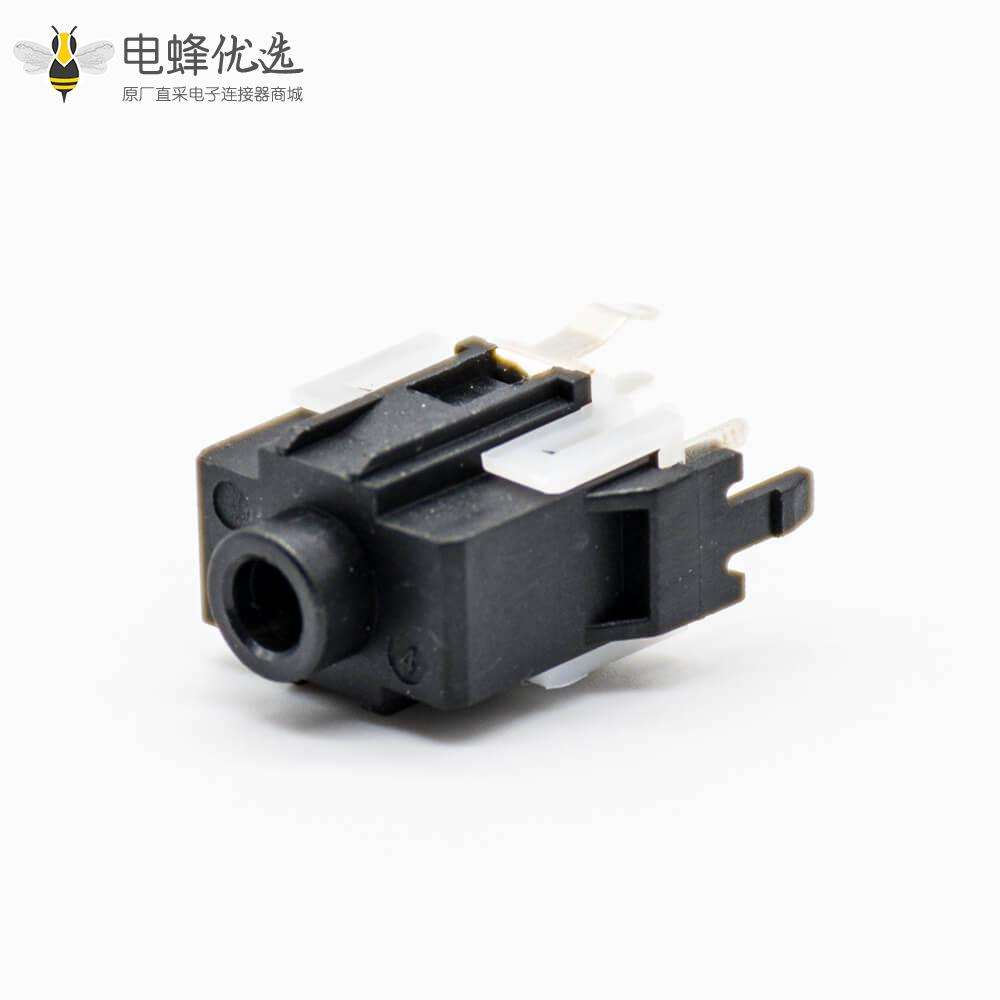 dc直流电源插座母插座不带屏蔽插孔贴片焊接直式塑料黑色