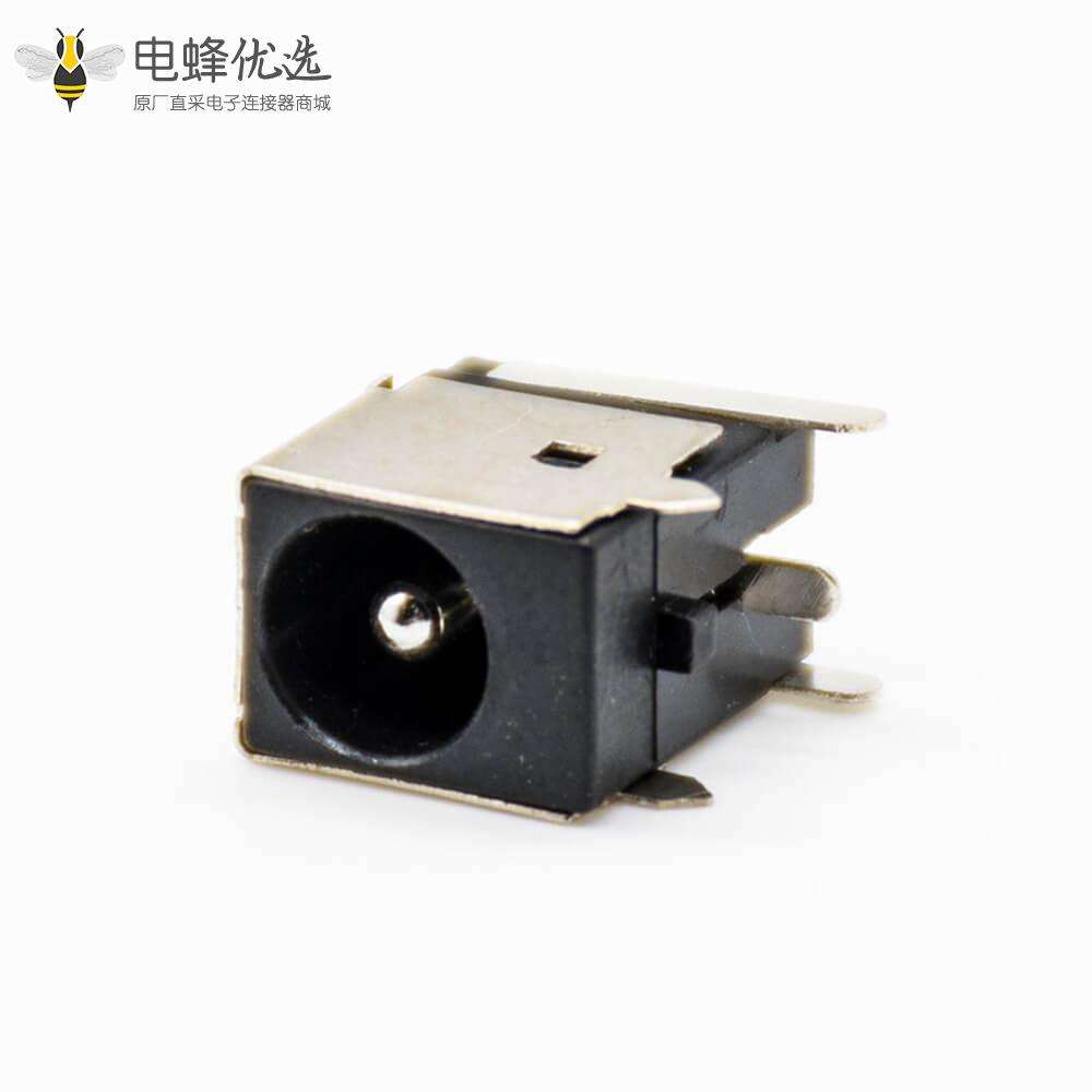 dc电源插座公插座,插孔贴片焊接弯式不带屏蔽塑料