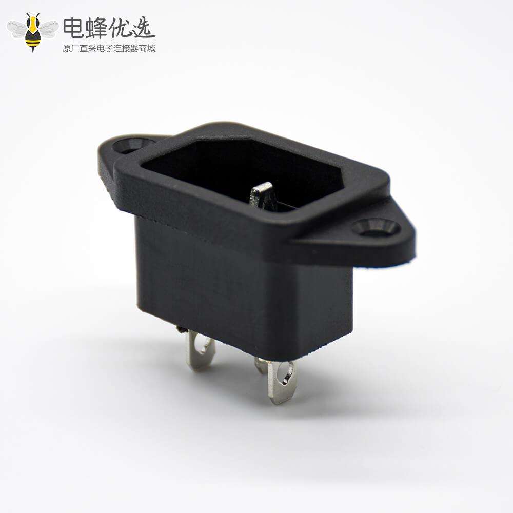 电源插座带保险AC-04公头插孔直式三芯AC电源连接器