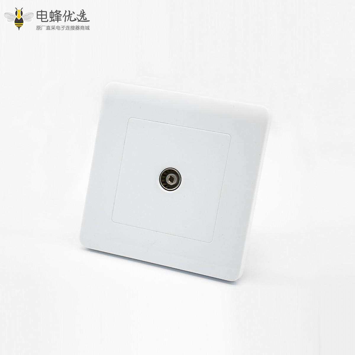 有线电视TV头86型暗装白色单孔塑料面板插座
