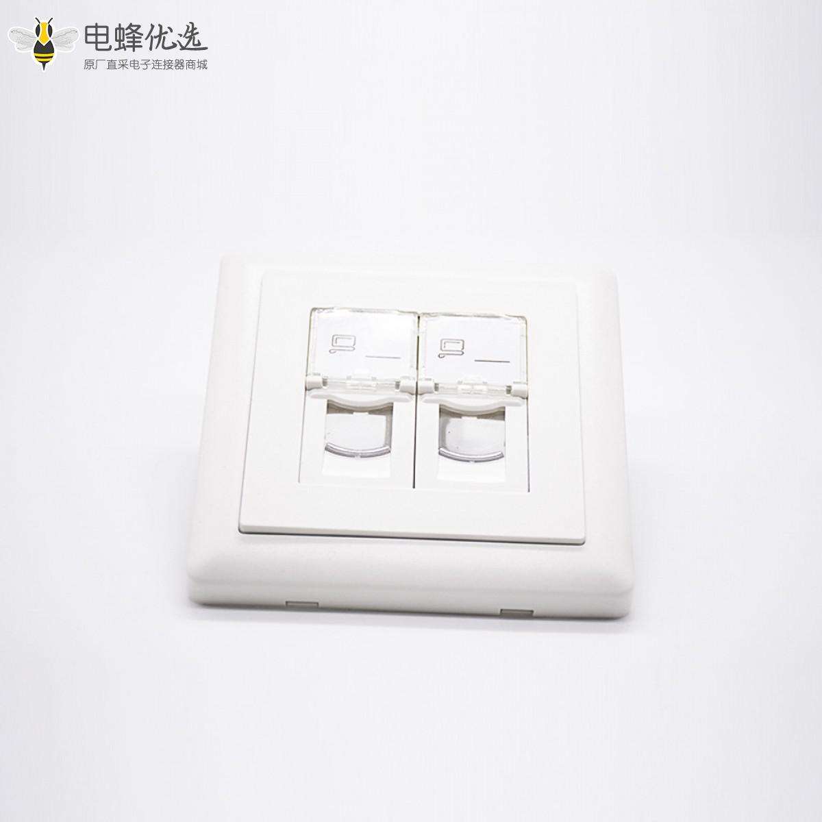 网络86型面板双端口网络模块插座不带屏蔽