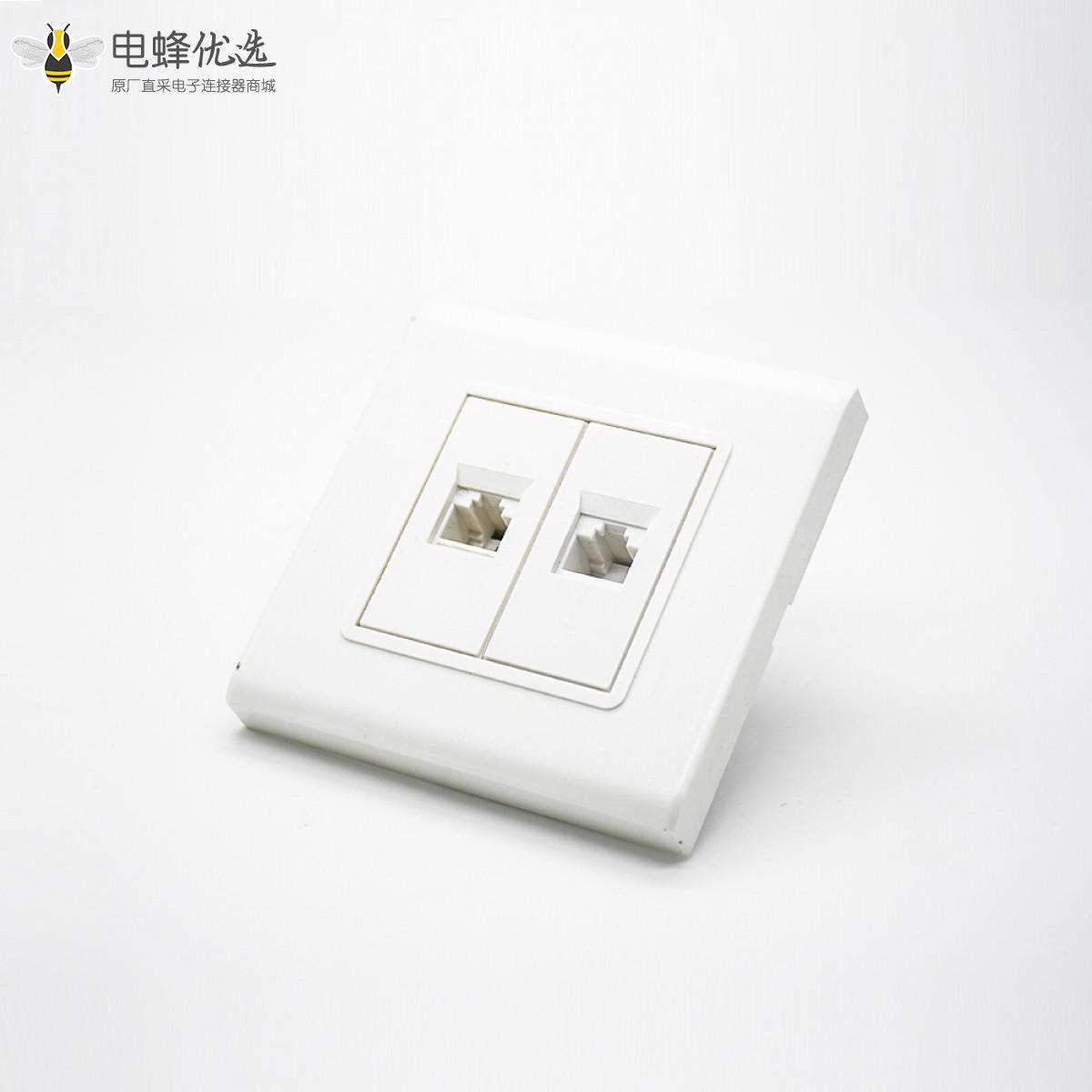 RJ45网络面板双端口网络模块电脑插座不带屏蔽86型信息面板