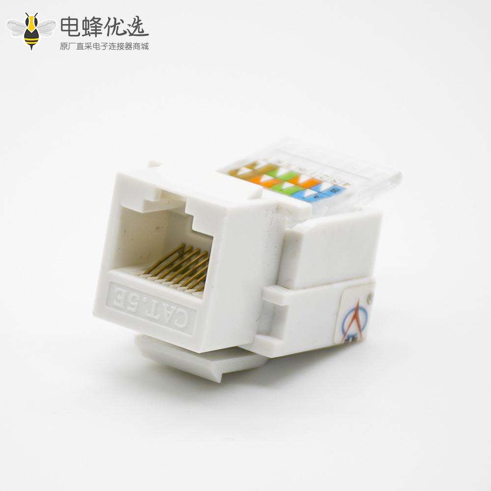 非屏蔽RJ45插座免打模块超五类90度弯式镀金触头