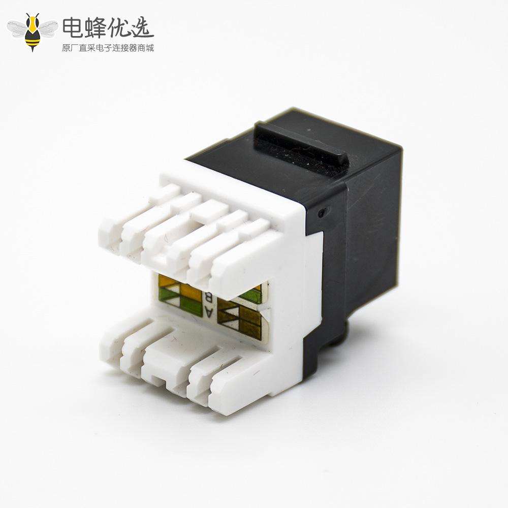 180度RJ45模块六类非屏蔽面板安装Cat6单端口