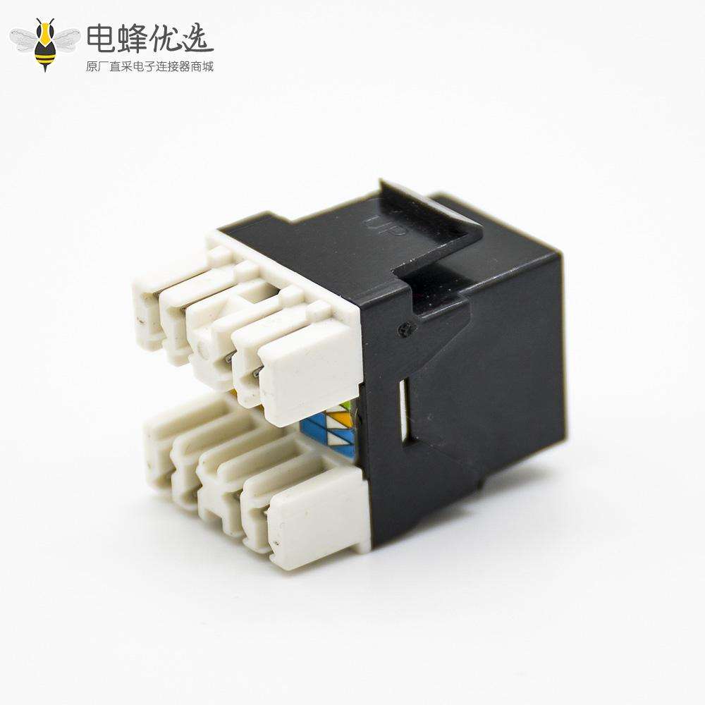 六类非屏蔽RJ45模块插座Cat6网络模块180度单端口插座