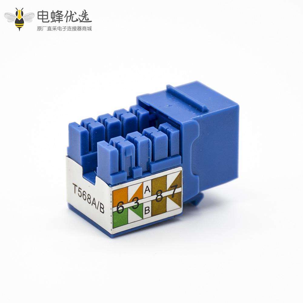 超五类RJ45插座模块单端口不带屏蔽90度弯式网络模块