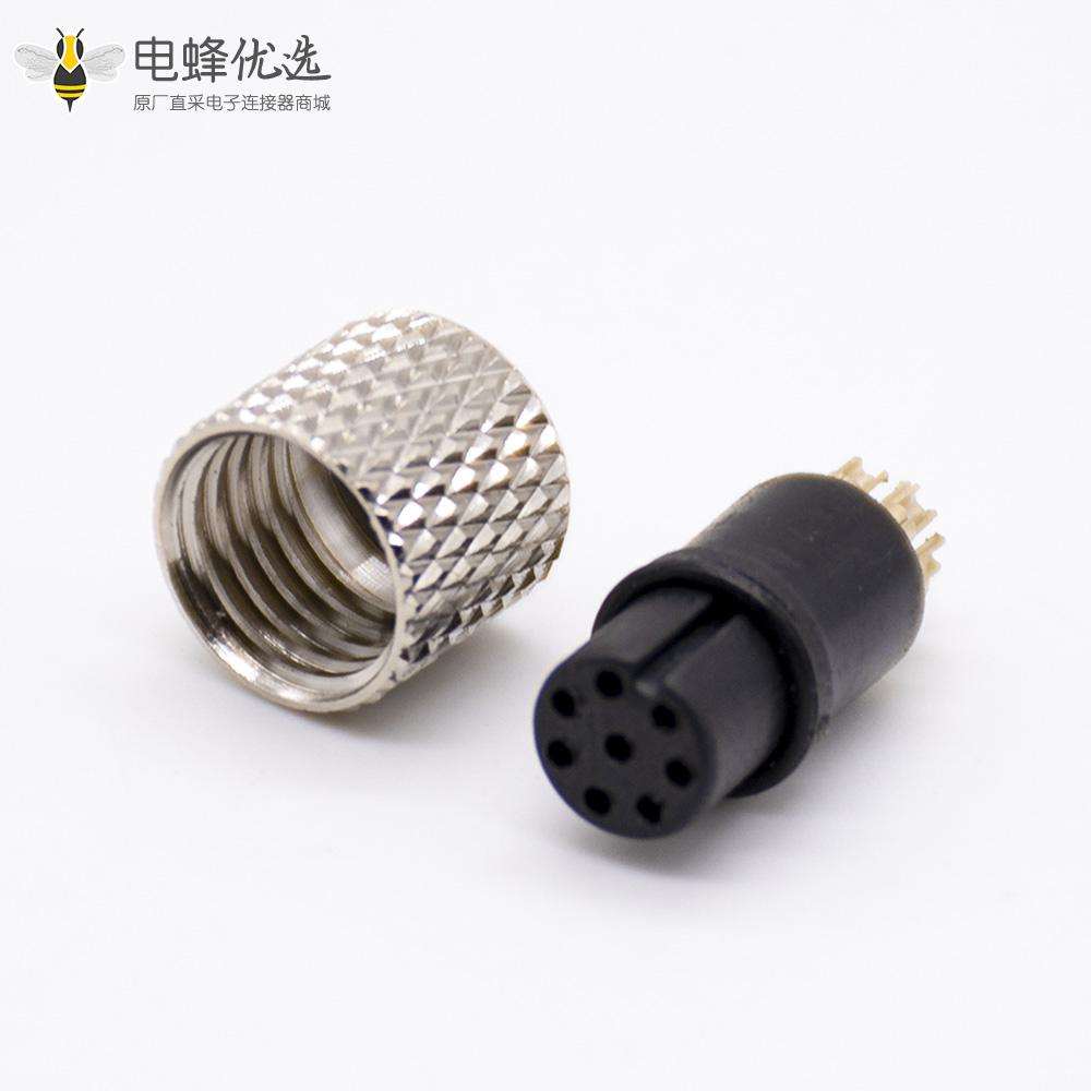 m8航空8芯注塑母头直式焊杯不带屏蔽A编码