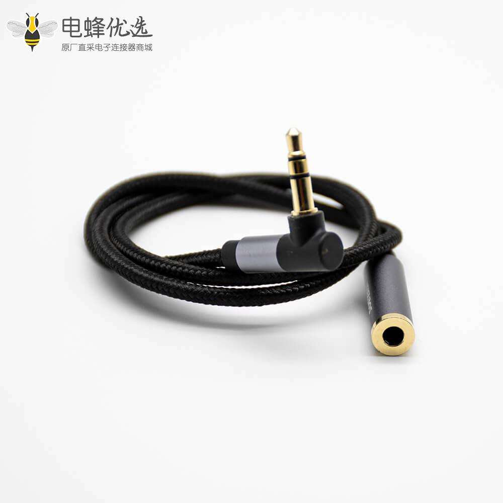 3.5mm公对母3极黑色音频线0.5米