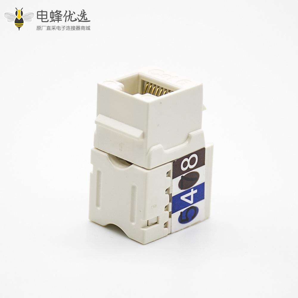 RJ45网络接口模块非屏蔽弯式90&deg;CAT6单端口8P8C