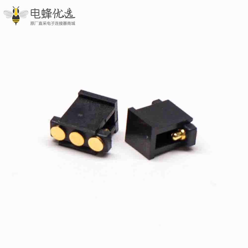 弹簧针连接器R型侧放式3芯间距2.5MM单排Pogo Pin连接器