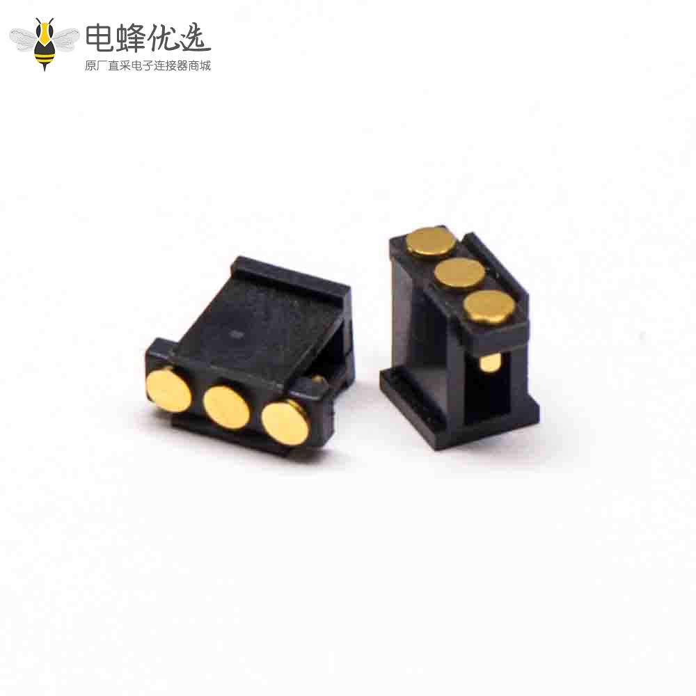 弹簧针连接器R型侧放式3芯间距2.5MM单排Pogo Pin连接器